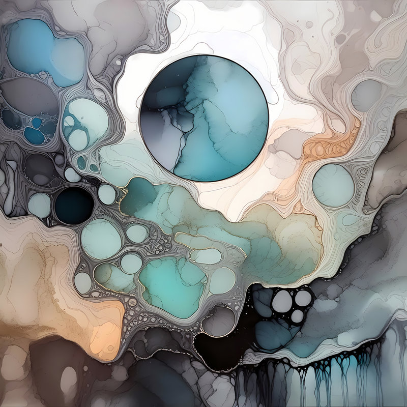 Celestial Currents, 36" H x 36" W
