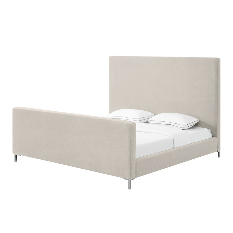 Lit plateforme tapissier Inza, Grand, Beige