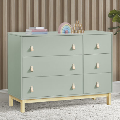 Commode à 6 tiroirs babyGap par Delta Children avec poignées en cuir et tiroirs emboîtables