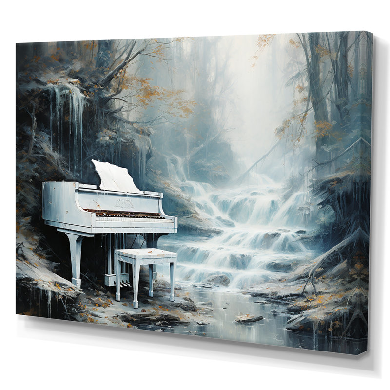 Piano Piano Cascade I sur toile, H 34 po x l 44 po x P 1,5 po, Toile tendue