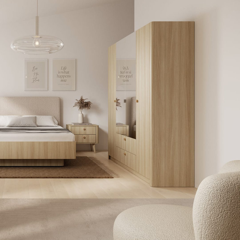 Tiernen 2 Door Manufactured Wood Wardrobe