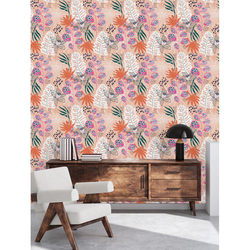 Panneau de papier peint L 18,75 pi x l 25 po Brightly Leaves