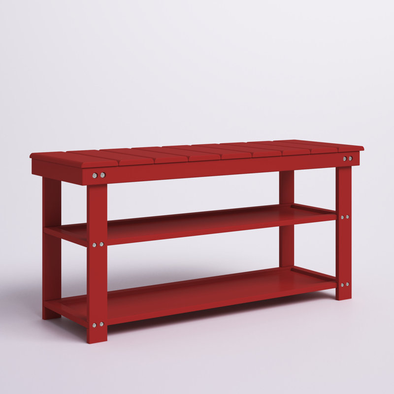 Banc de rangement pour chaussures Carrold, Rouge