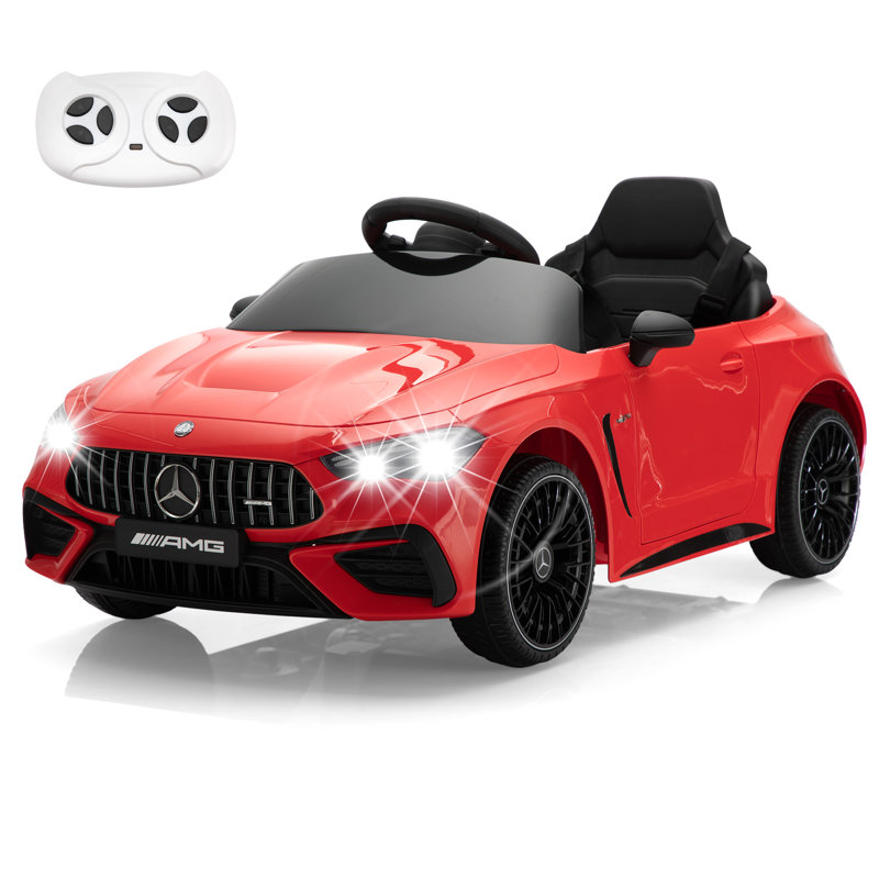 Voiture électrique homologuée pour enfants avec télécommande pour les enfants Mercedes-Benz AMG. Comprend 3 vitesses, démarrage en douceur, musique et phares à DEL, 3 à 8 ans, rouge