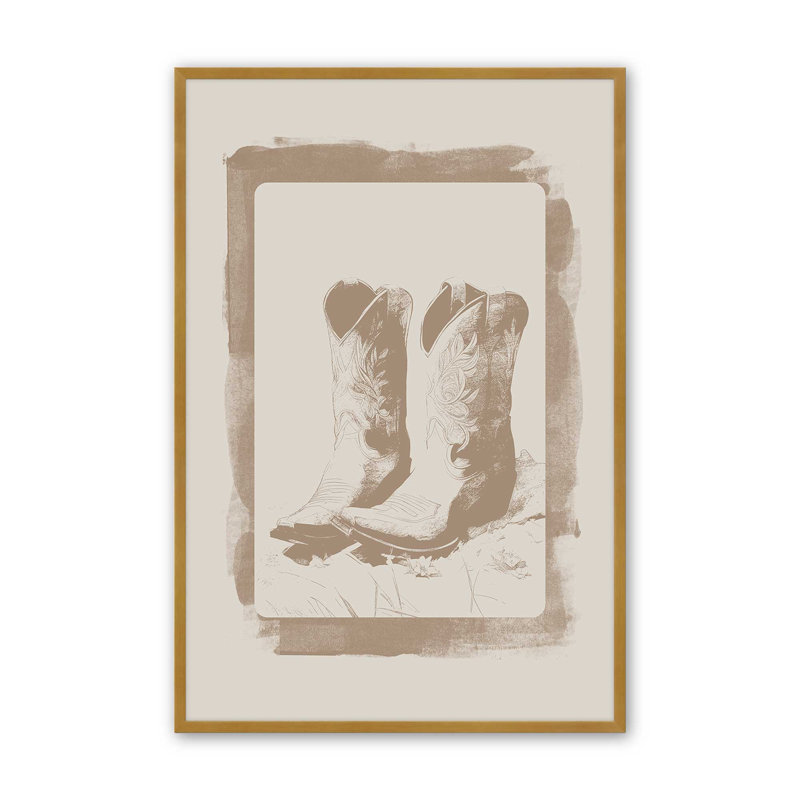 Impression de cartes occidentales III, Or poli, H 17,25 po x l 13,25 po