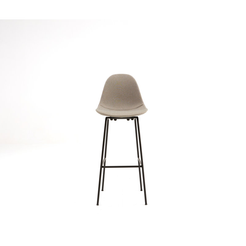 TA Upholstered Bar & Counter Stool, Counter Height (25.5" Seat Height), Dark Gray, Black