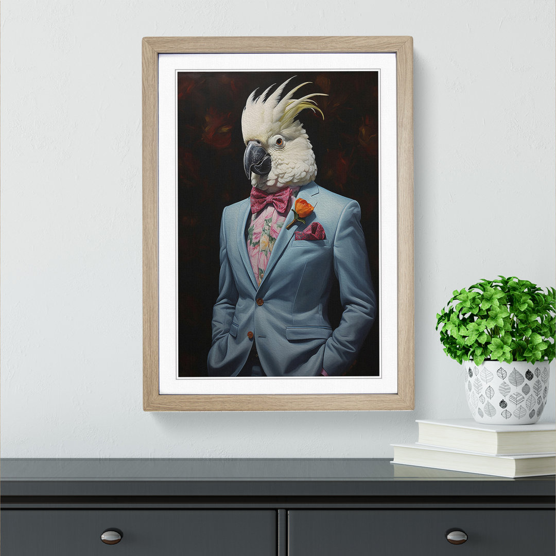 Cockatoo No.4 - Single Picture Frame Print on Wood