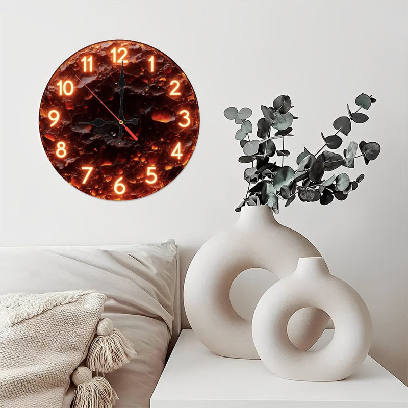 Horloge lumineuse sur la lave