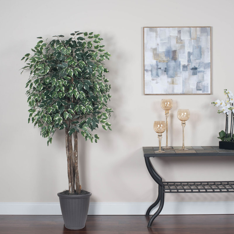 Ficus artificiel 72 po en pot, gris