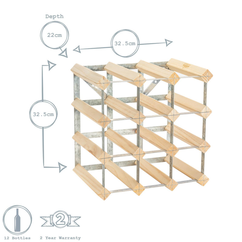 Solid Wood Floor Wine Bottle Rack, Natural