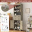 Armoire de cuisine de 72 po de hauteur Dornisha avec 3 tablettes réglables, garde-manger avec 2 tiroirs, 2 portes et support pour micro-ondes-445784666