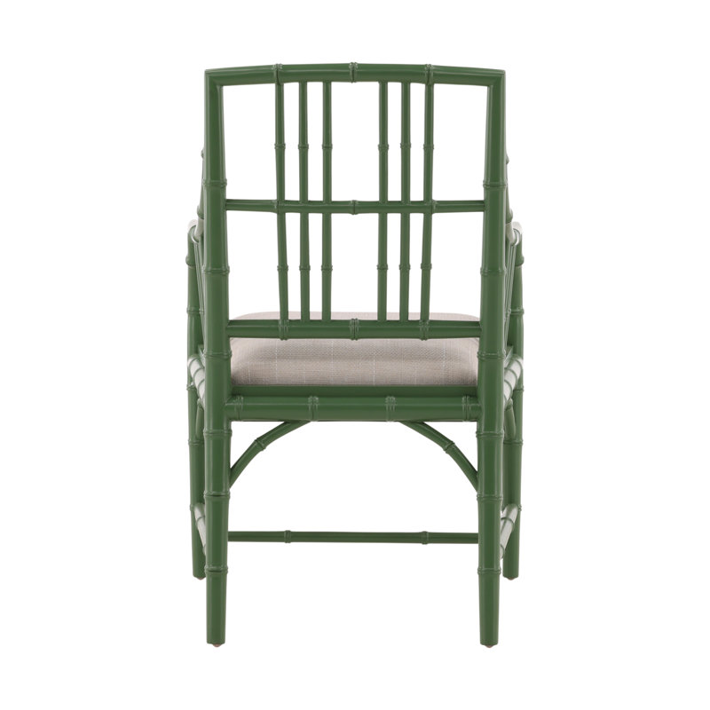 Furniture Classics Riley Green Mahogany Linen Seat Arm Chair