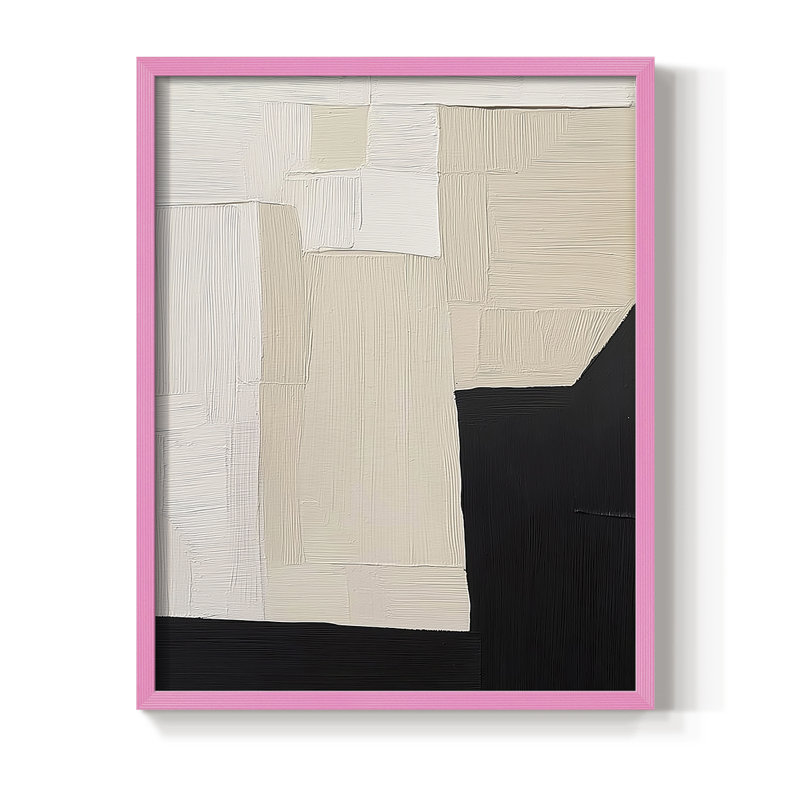 Série ABSTRACT DCLVI, reproduction encadrée - bois massif, H 21 po x l 17 po, Rose