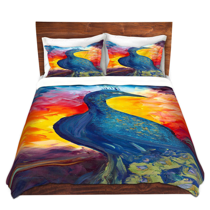 Ensemble de housse de couette peacock, 1 housse de couette grand + 2 taies standards