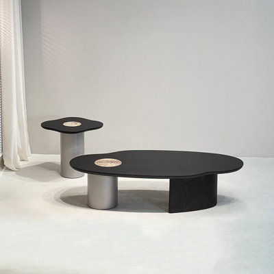 Italian Minimalist Creative Contemporary Living Room Modern Cloud-Shaped Veneer Nesting Coffee Table Set