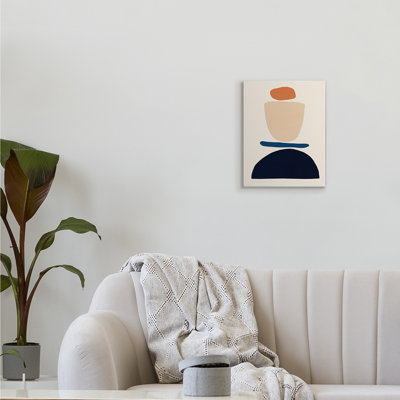 Formes abstraites occidentales, orange et bleu par Victoria Barnes - impression