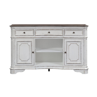 Colchester 62" W Solid and Manufactured Wood Server with 3 Drawers and 2 Cabinets