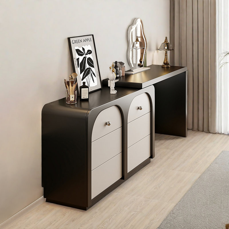 Meuble-lavabo rétractable en bois multifonctionnel.
