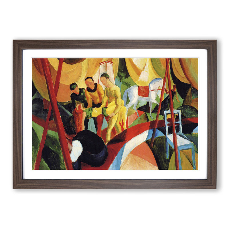 Circus by August Macke - Picture Frame Painting, Walnut Framed, 36cm H x 48cm W x 2cm D
