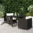 Dining Table Black PE Rattan Powder-Coated Steel Medium Durable Outdoor Table