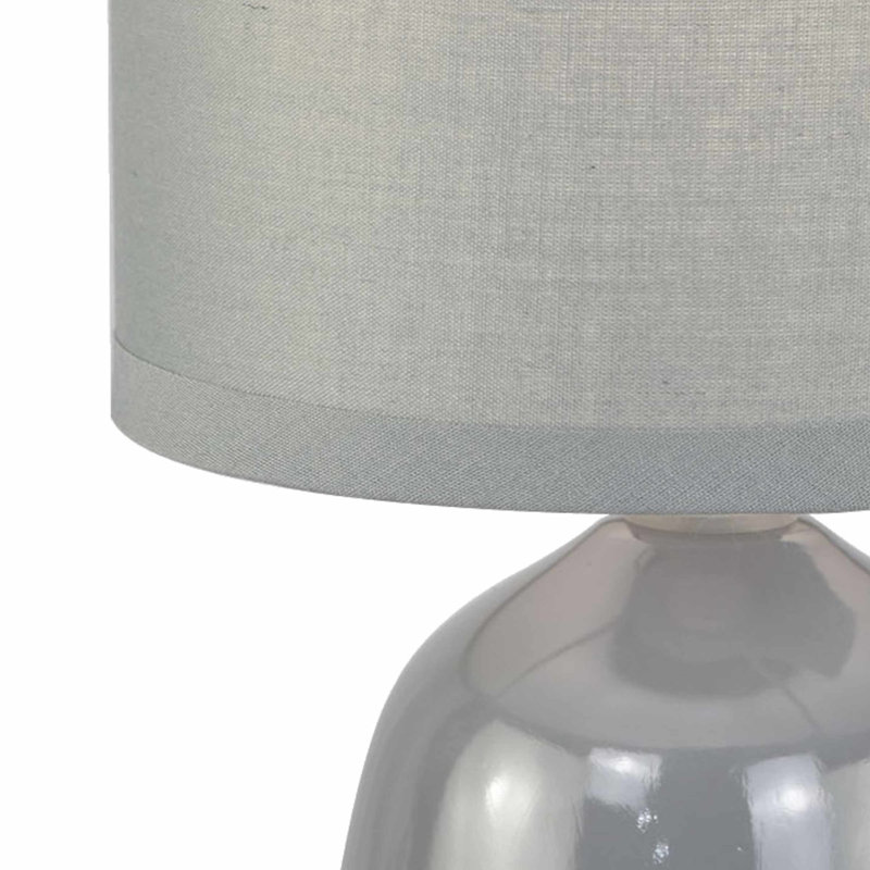 Mellisha Ceramic Table Lamp, Grey Glaze, Grey