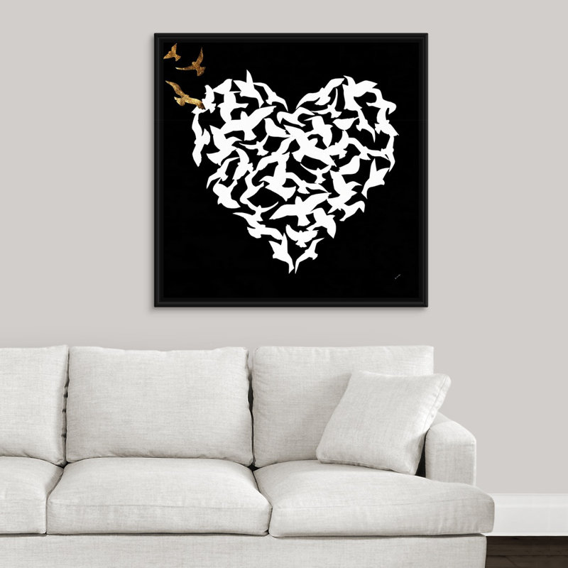 « cardiaque aflutter ii », impression sur toile, H 37,7 po x l 37,7 po x p 1,75 po, Cadre flottant noir