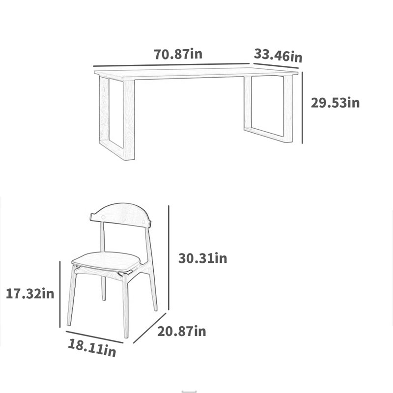 Ensemble de salle à manger L 70,87 x l 33,46