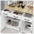 Farmhouse Buffet Cabinet with 3 Drawers & Doors - White Storage Sideboard for Dining Room, Kitchen Console Table