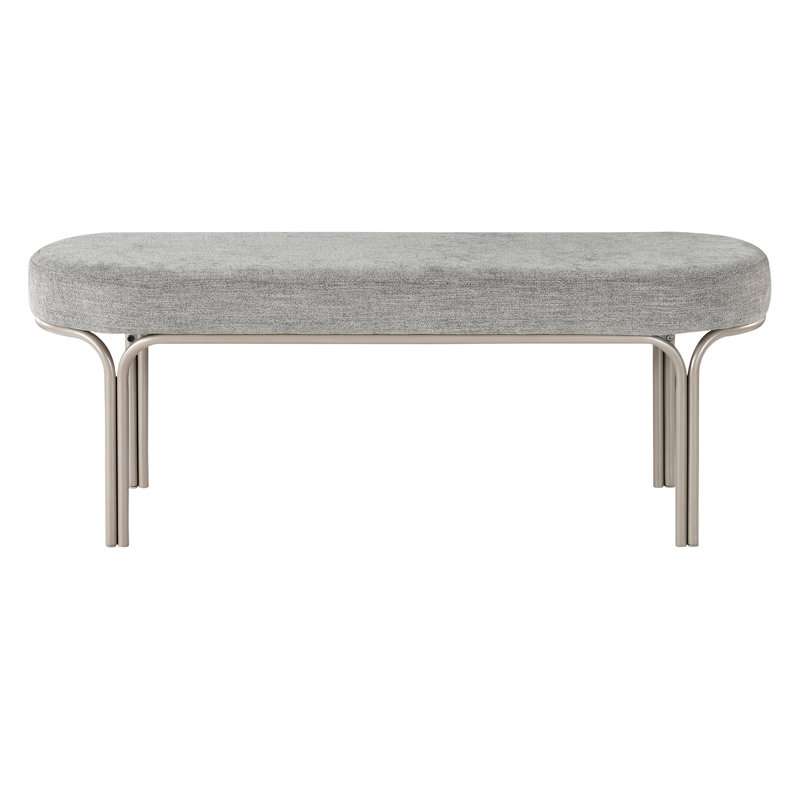Chenille Upholstery Sleek  Bench