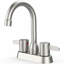 Robinet de salle de bain à 2 poignées à fixation centrale, robinet de lavabo à fixation sur plateau en nickel brossé pour installation récréative, pour 2 ou 3 trous-123052553