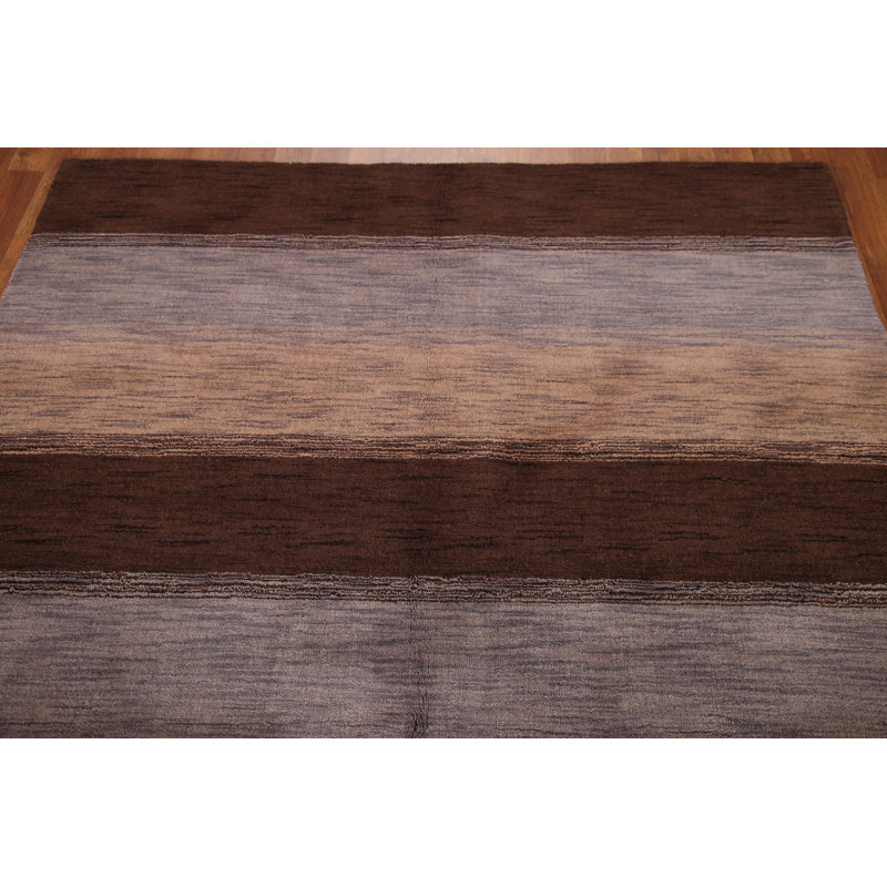Striped Gabbeh Contemporary Area Rug 6x8