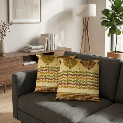 Handmade 16''x16'' Decorative Motif Silk Multicolor Cushion Covers Indoor, Pack of 1