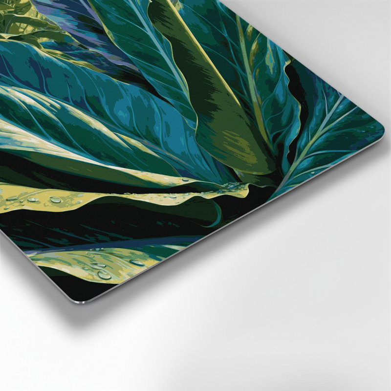 «Hawaiian Taro Plants», art mural en métal vert