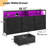 55” W Fabric Drawers Dresser With 2-tier Open Shelf, Bedroom Dresser With Power Outlet & Led Light-830735173