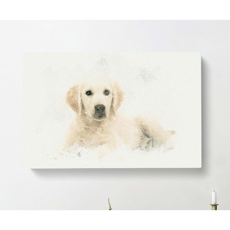 A Golden Retriever Puppy In Abstract - Wrapped Canvas Print, 60cm H x 91cm W x 3cm D