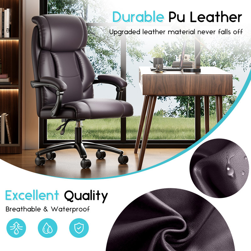 Fauteuil de bureau inclinable Kelah, Brun