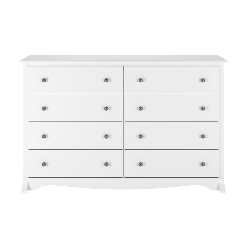 Commode 8 tiroirs Wahhaj, l 59 po, Blanc
