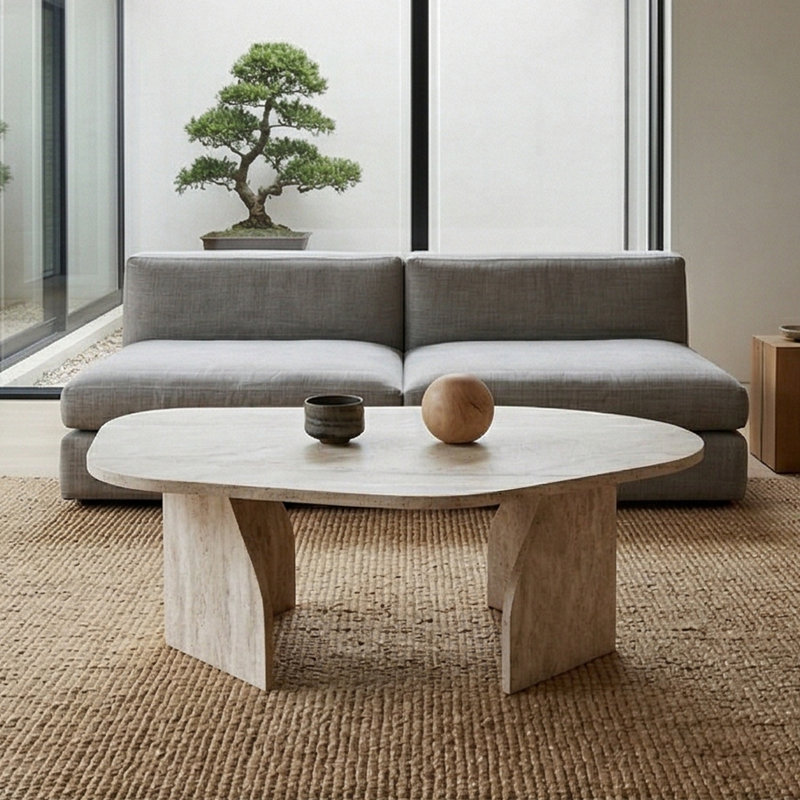 Table basse Lyra, Travertin