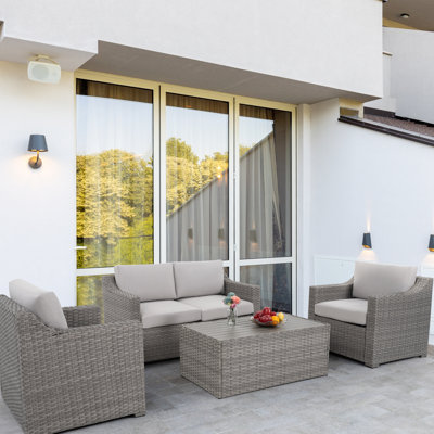 4 Piece Rattan Sofa Seating Group with Cushions by Latitude Run