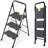 3 Step Ladder,Metal Ladder,Folding Step Stool Pass 800 lbs Load Testing,Library Ladder,Decorative Kitchen Step Ladder
