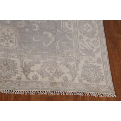 Tapis indien argenté gris Oushak 8 x 10