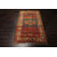 Tapis rose kazak traditionnel en laine noué à la main 4 pi 2 po x 6 pi 2 po