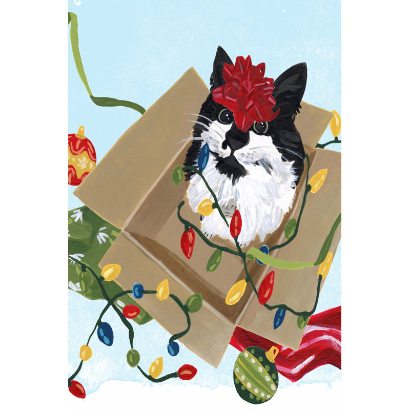 Meowy Hissmas II by June Erica Vess - Wrapped Canvas Painting, 46cm H x 30cm W x 3.8cm D