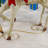 Set Of 2 48" Tall Large Iron Reindeer With Pinecone Bow