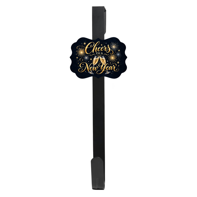 Cintre pour porte de couronne avec panneau magnétique interchangeable - Cheers to the New Year