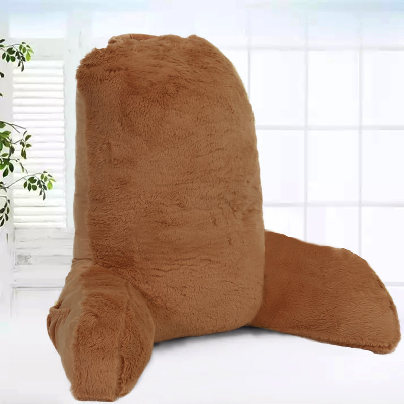 Fox Faux Fur Backrest Pillow Cover, Umber