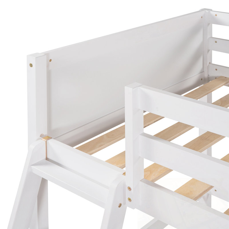 Lit mezzanine simple en bois avec échelle, White
