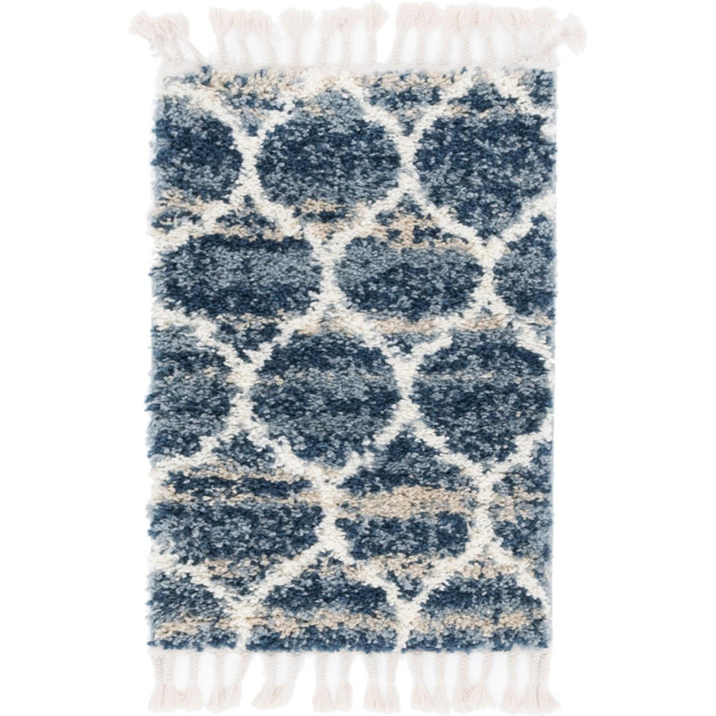 Burriss Geometric Shag Area Rug, Rectangle 66 x 91cm