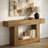 63" Farmhouse Console Table With 2-Tier Shelves, Entryway Table with U-Shaped Base, Narrow Long Sofa Table for Hallway, Foyer-1387891744