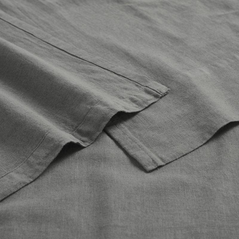Orion Cotton Linen Blend Garment Washed Deep Pocket Bed Sheet Set, Full Sheet 4pc Set, Charcoal
